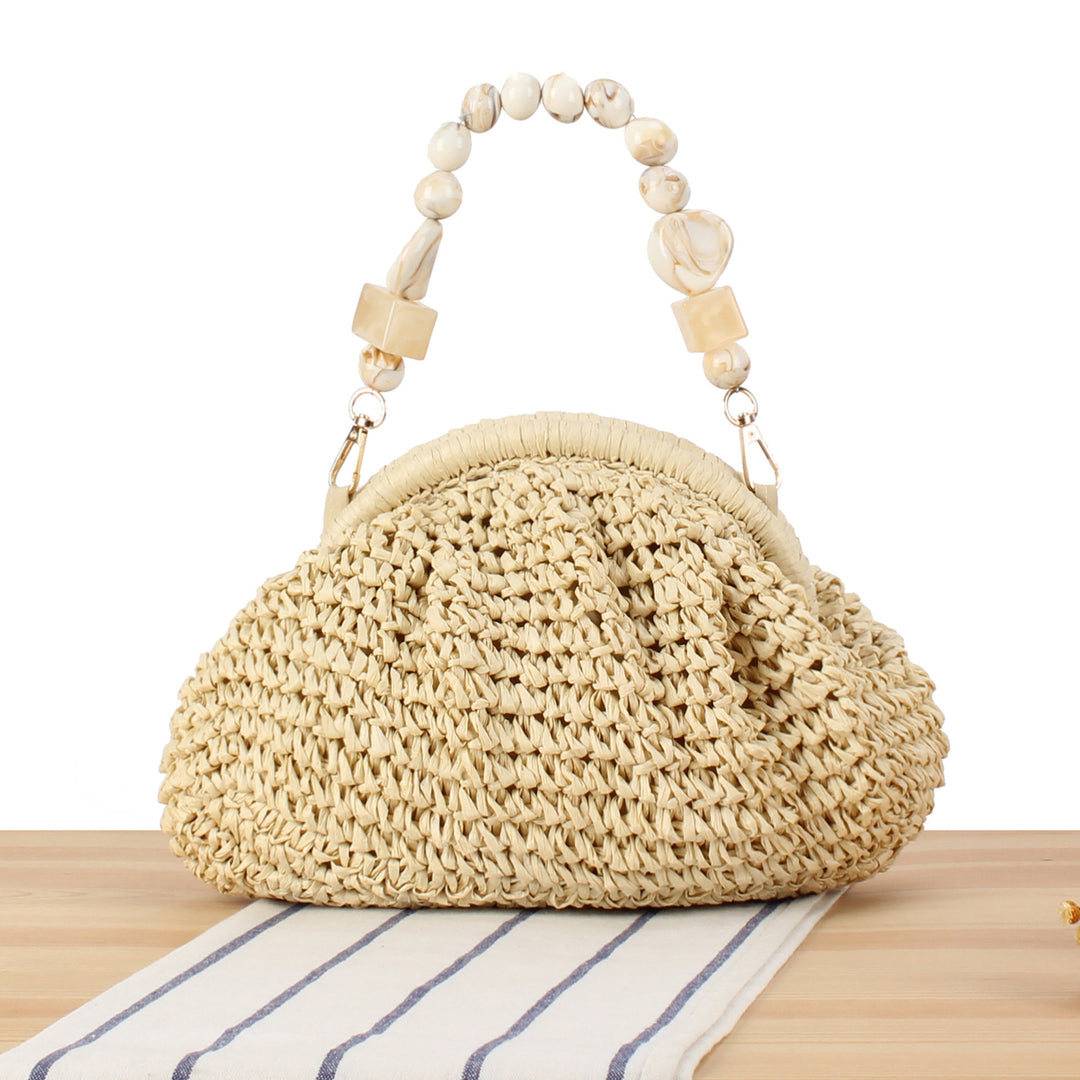 Stylish handbag with colorful bead handle Bowlift