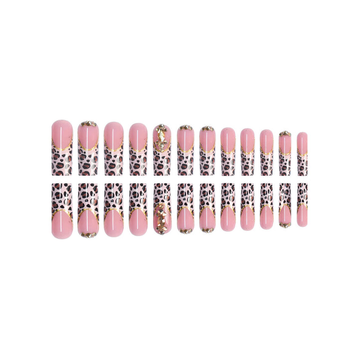 Luxury Leopard Print Press-On Nail Extensions Bowlift