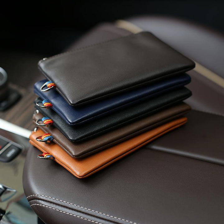 Zippered Leather Cardholder Bowlift