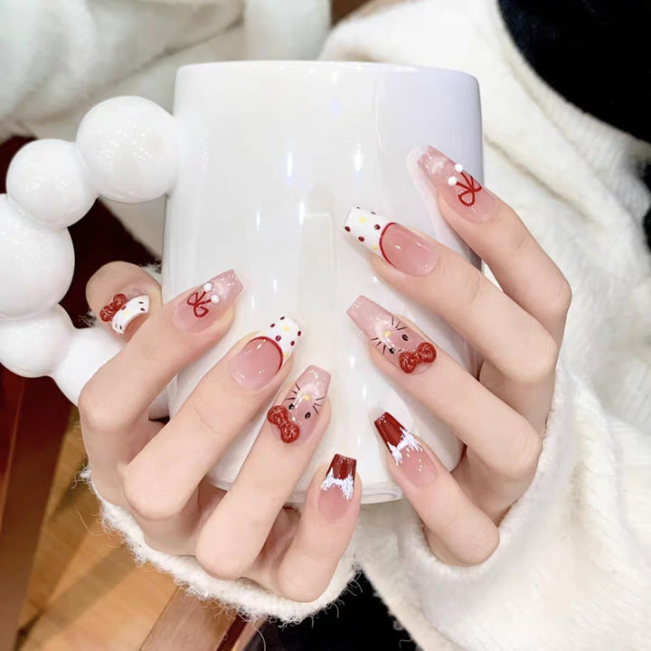 Artificial Nails in Stylish Ombre Design Bowlift