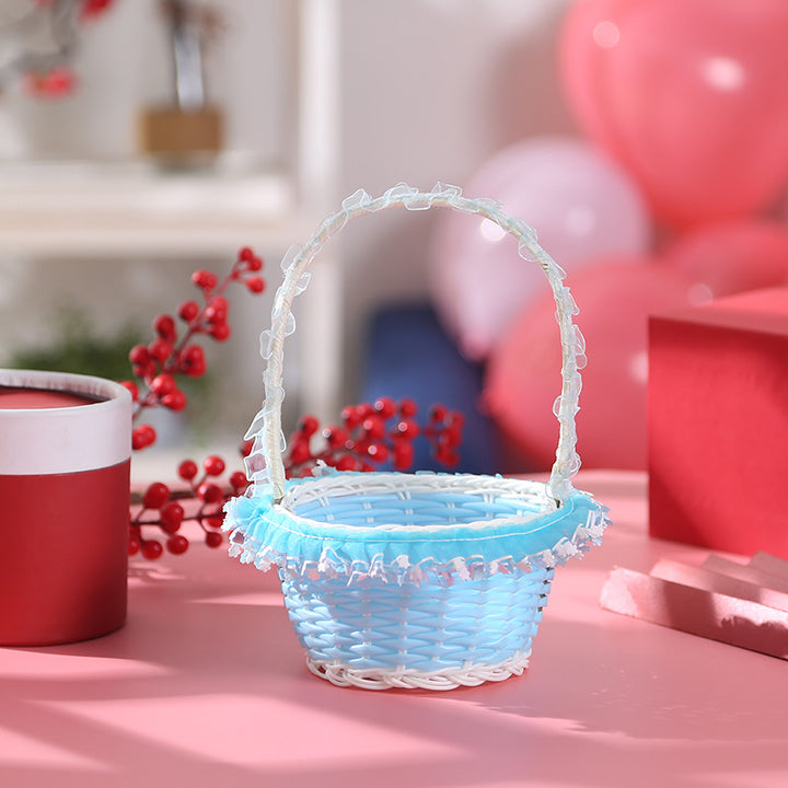 Girls Decorative Woven Easter Basket Bowlift