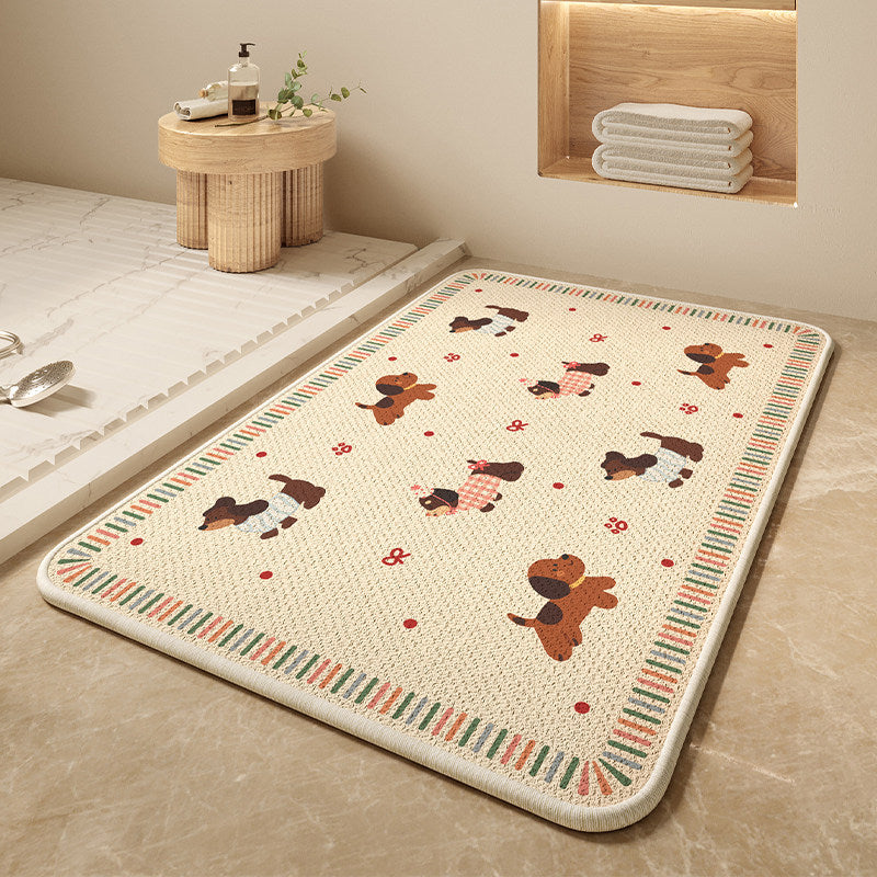 Cartoon Dog-Themed Bath Mat Bowlift