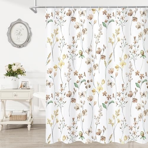 Floral Print Shower Curtain Bowlift