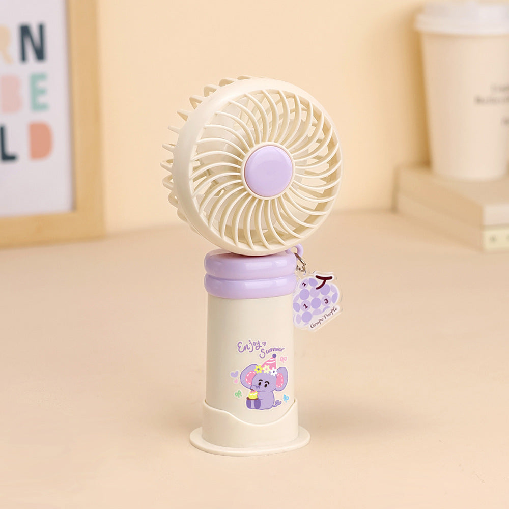 Ladies wearable handheld fan with playful dog design Bowlift