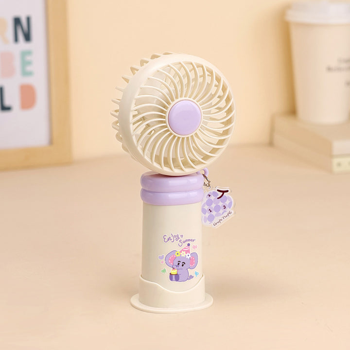 Ladies wearable handheld fan with playful dog design Bowlift