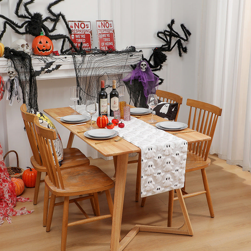 Ghost Print Halloween Table Runner