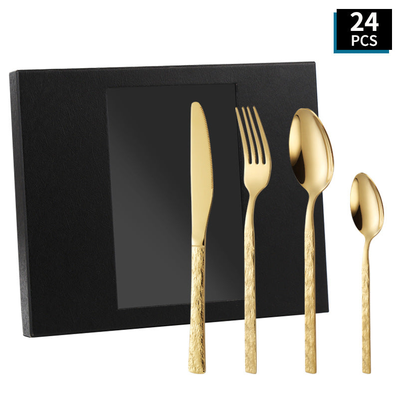 High-quality cutlery set with stylish, textured handle Bowlift