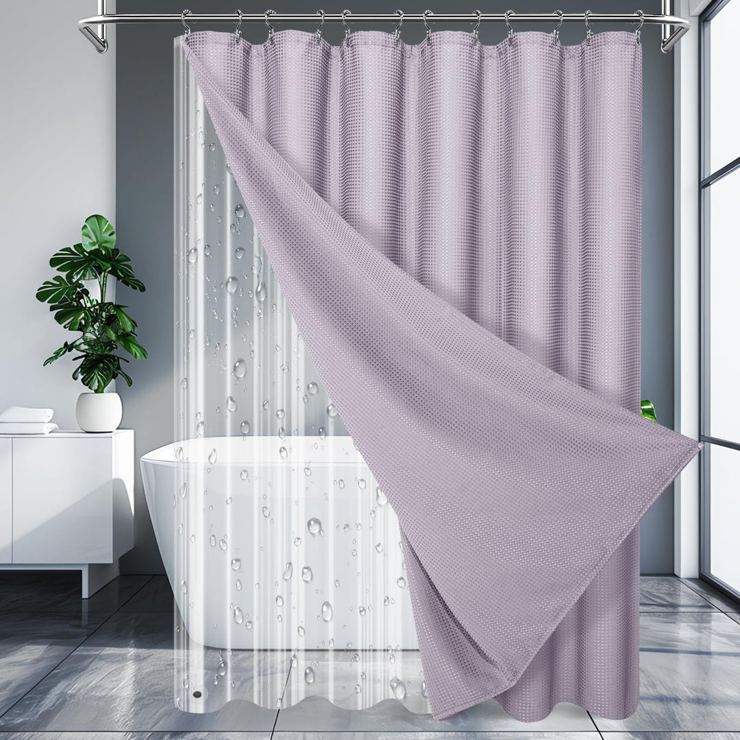 Textured Waterproof Shower Curtain Bowlift