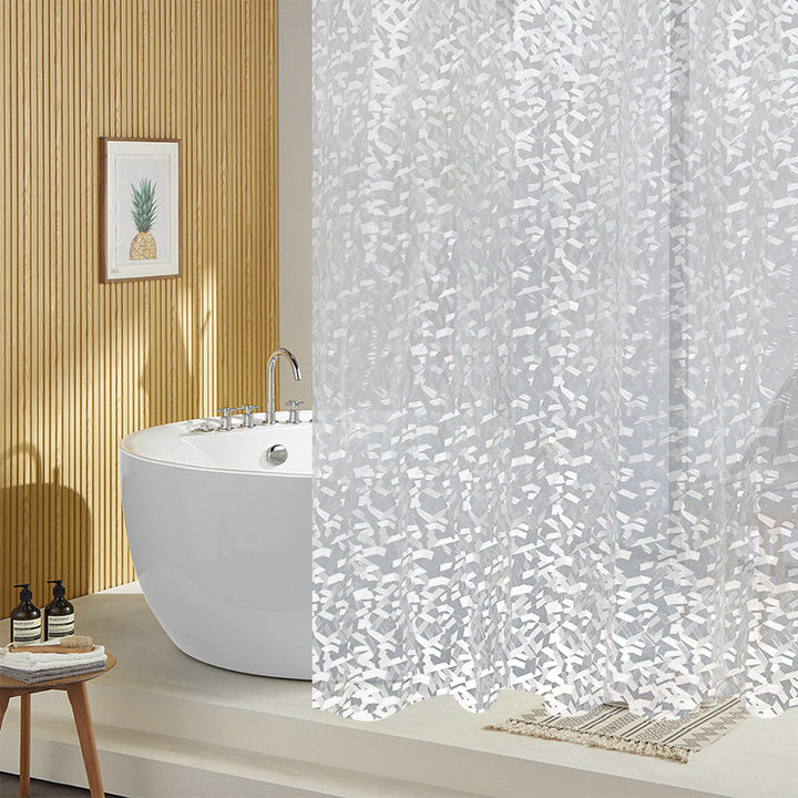 Elegant Textured Shower Curtain Bowlift