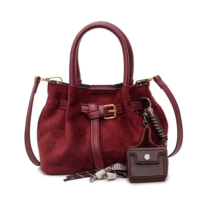 Elegant Suede Handheld Bag Bowlift