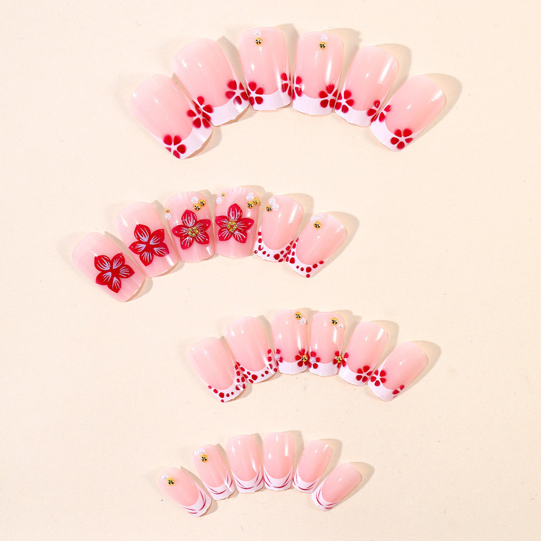 Decorative Floral Nail Art Extensions Bowlift