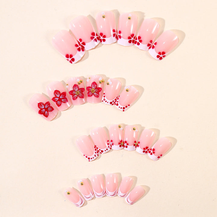 Decorative Floral Nail Art Extensions Bowlift