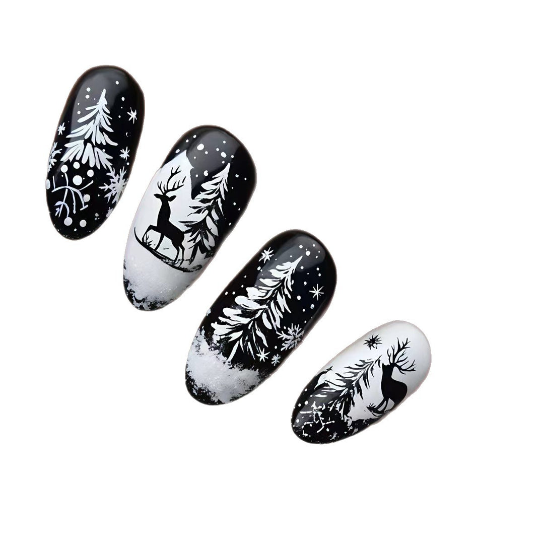Snowy Winter-Themed Nail Art Bowlift