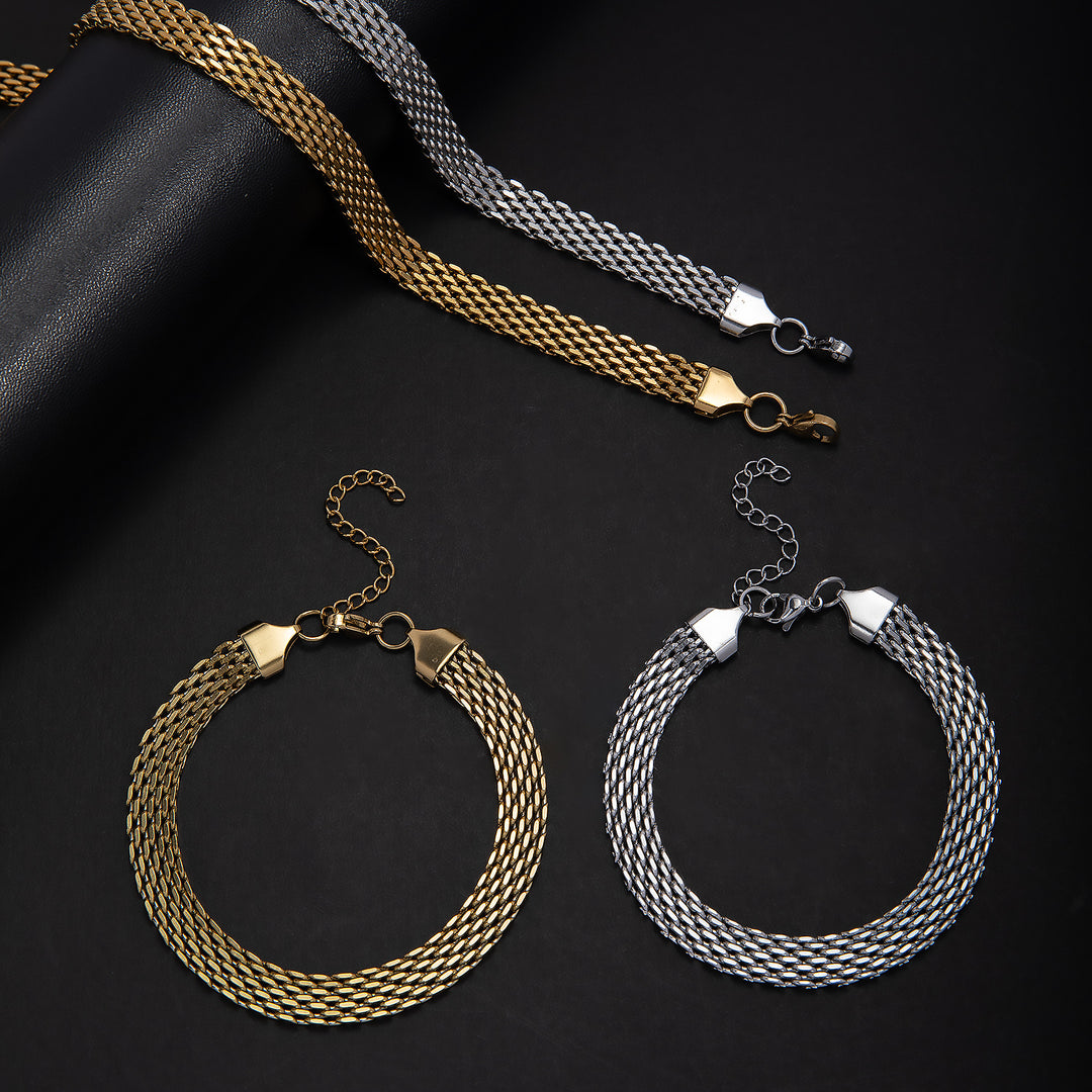 Textured Woven Chain Jewelry Set Bowlift