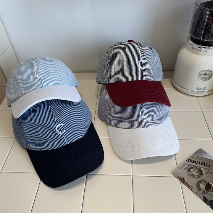Men's Classic Striped Baseball Cap Bowlift