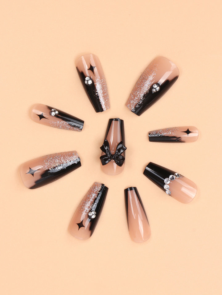 Stylish Long Coffin Nail Extensions Bowlift
