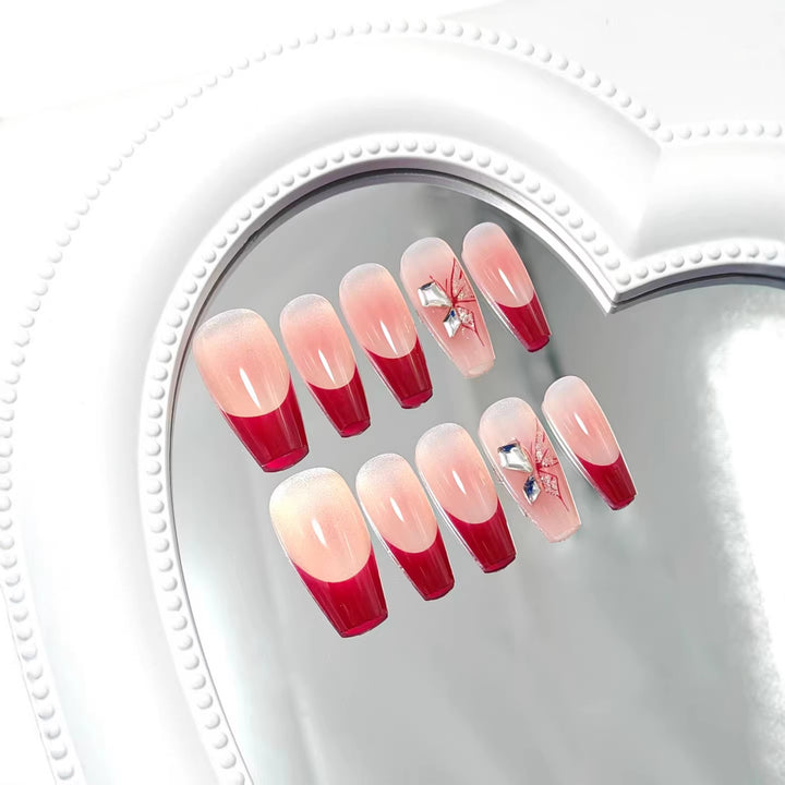 Artificial High Gloss Artificial Nails with Elegant Decorations Bowlift
