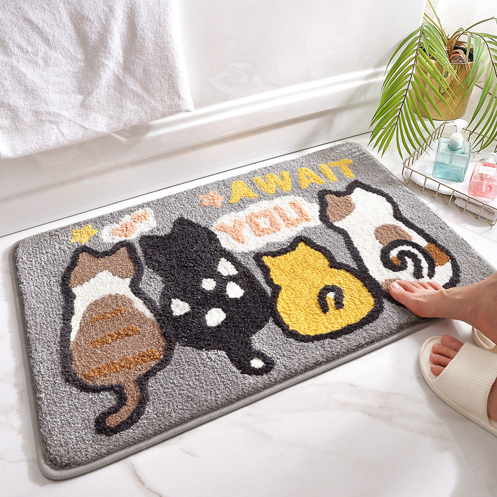 Plush Bunny-Themed Bath Mat Bowlift