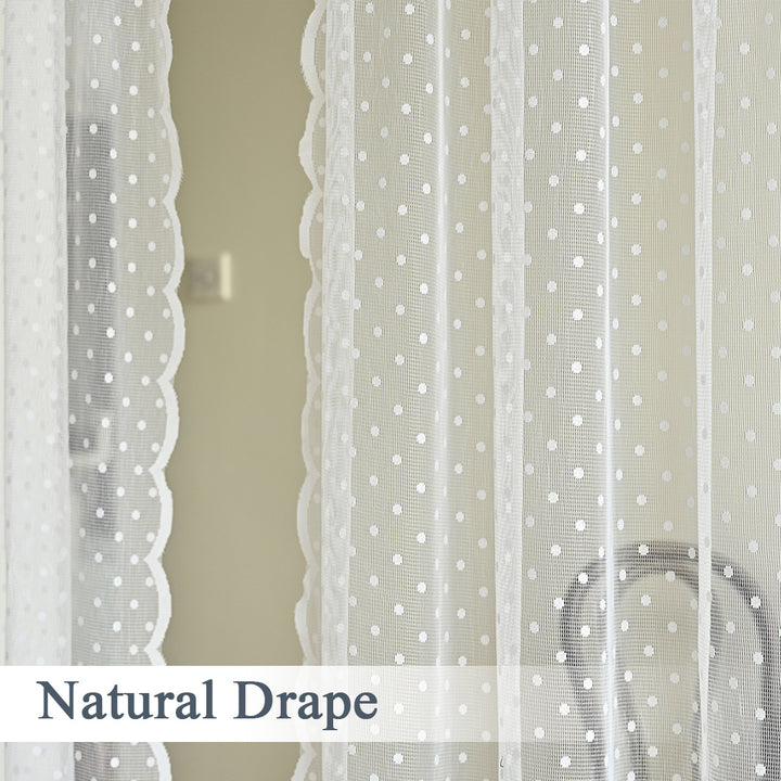 Polka Dot Sheer Window Drapes