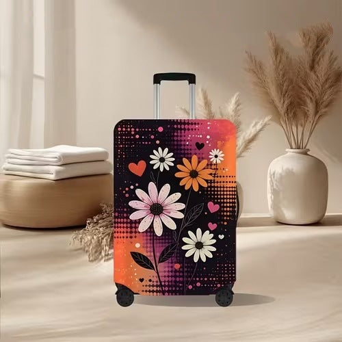 Unisex nan elastic suitcase cover with volcanic lava marble design, stretch protective cover for trolley Bowlift