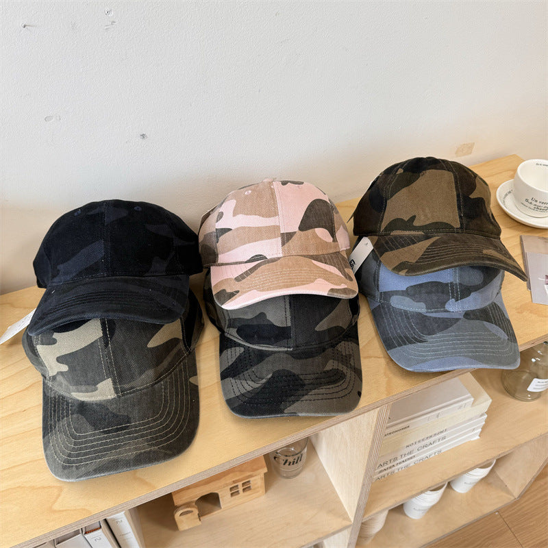 Women's Casual Adjustable Camouflage Baseball Cap Bowlift