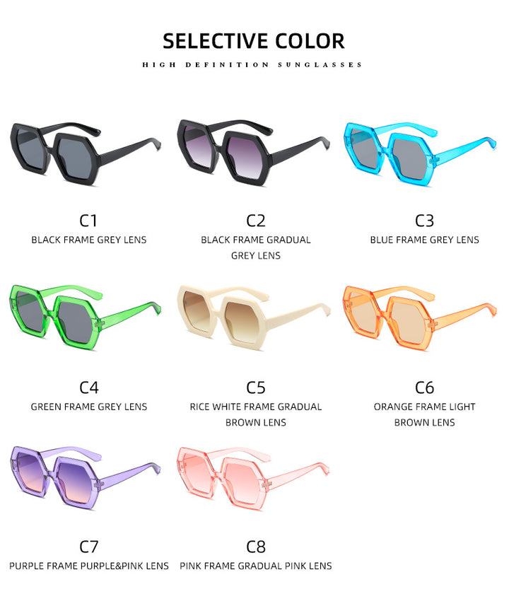 Ladies hexagonal sunglasses with comfortable frame Bowlift