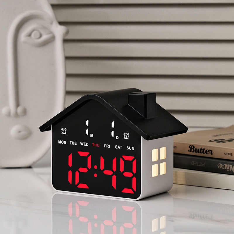 Digital Alarm Clock in Creative House Design Bowlift