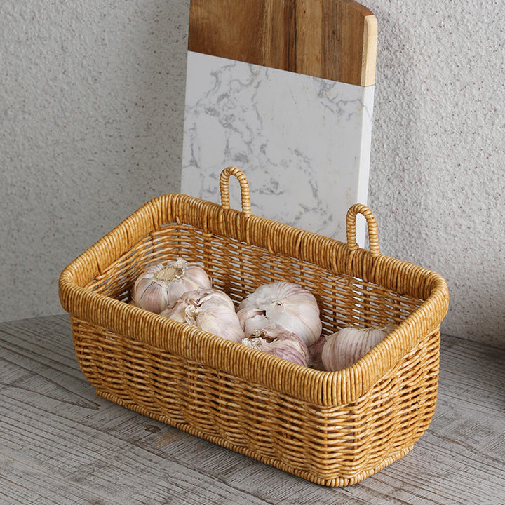 Handwoven Multi-Compartment Storage Basket Bowlift