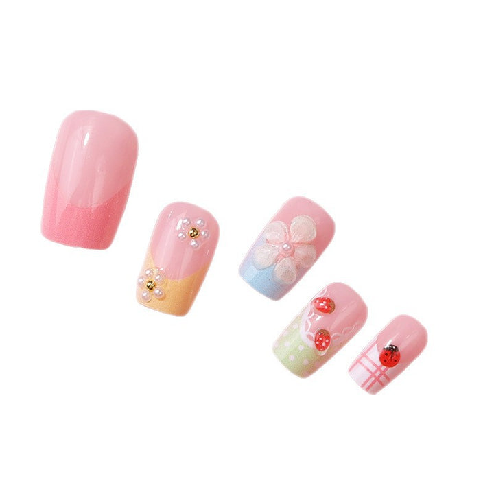 Floral Press-On Nail Art Set Bowlift