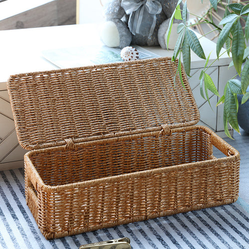 Long Rectangular Woven Storage Basket Bowlift
