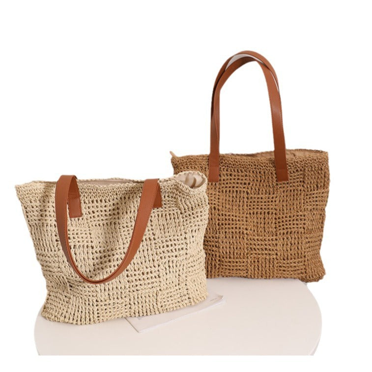 Natural braided tote bag Bowlift
