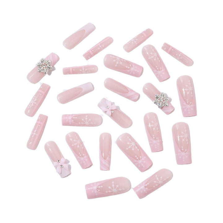 Creative Nail Art Set with Delicate Flower and Glitter Accents Bowlift
