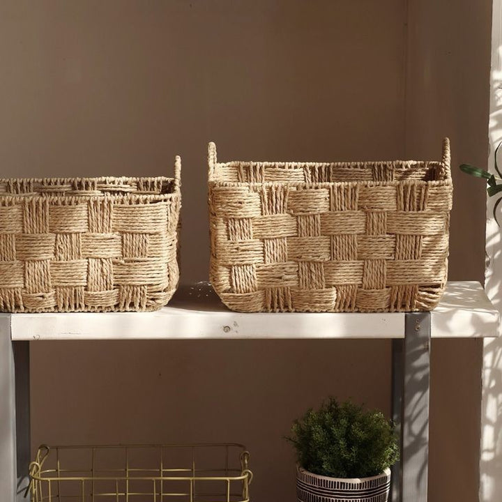 Handcrafted Natural Fiber Storage Basket