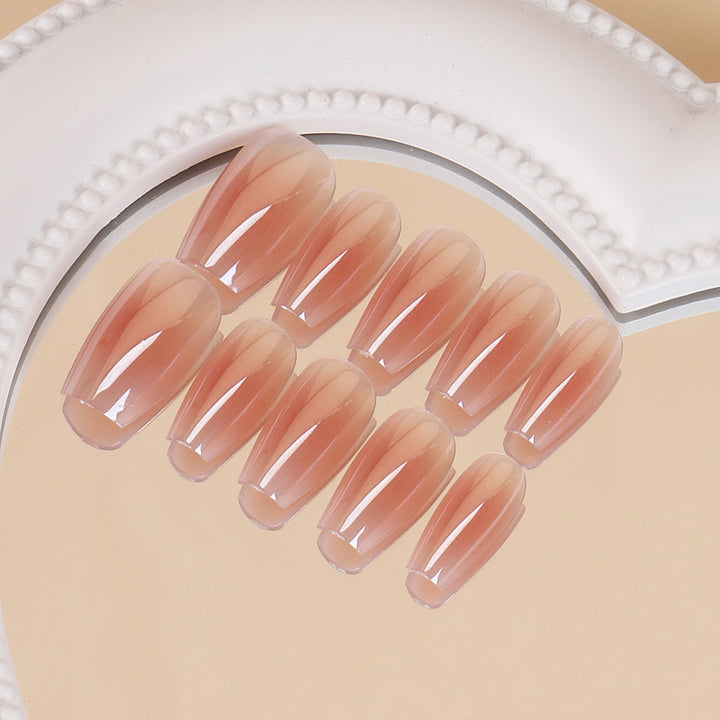 Elegant Press-On Nail Set with Natural Finish Bowlift