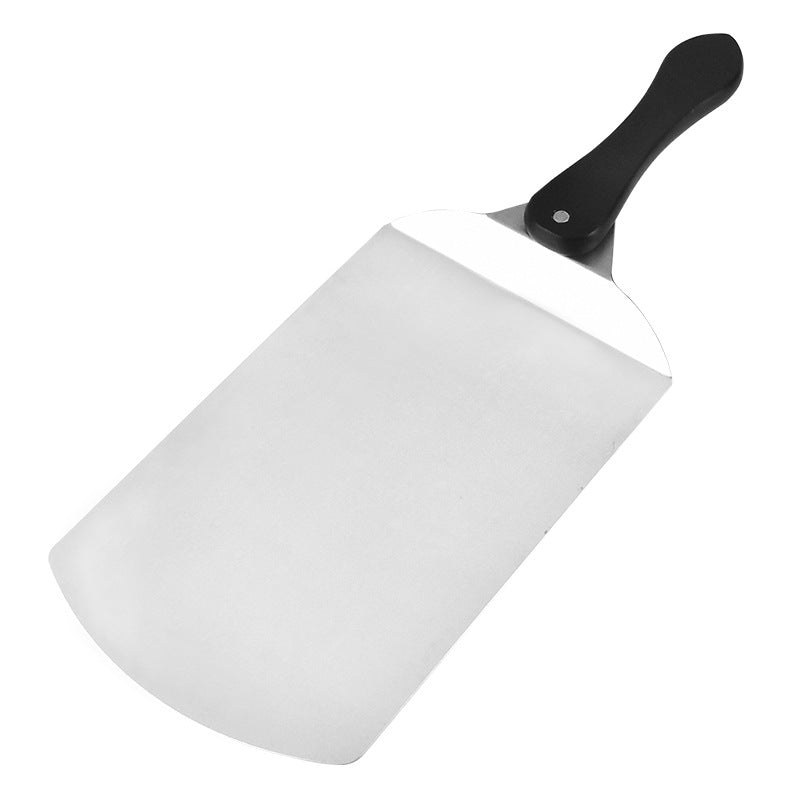 large stainless steel flat spatula pancake turner with ergonomic molded handle Bowlift