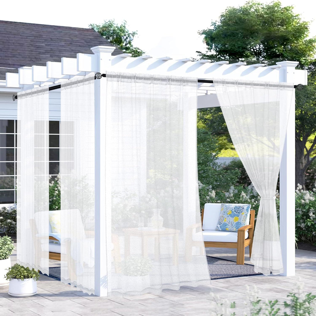 Elegant Sheer Curtain Panels with Rod Pocket Design Bowlift