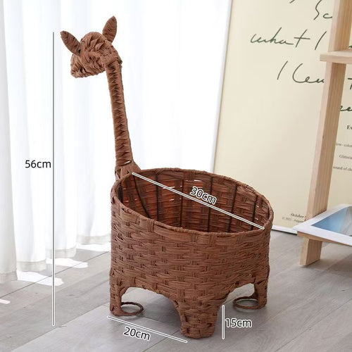 Decorative rattan storage basket with animal design Bowlift