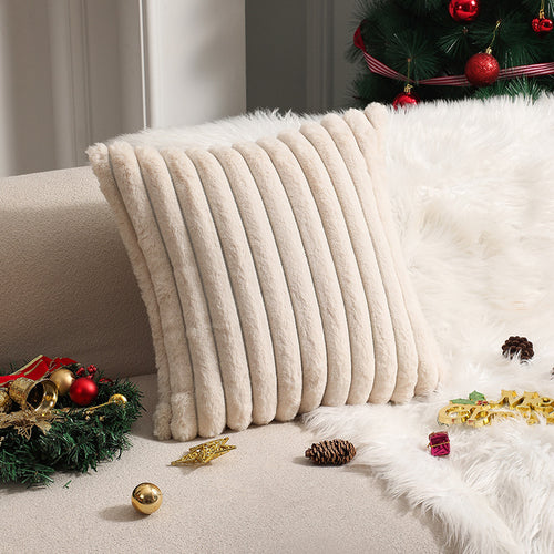 Textured Faux Fur Decorative Pillow