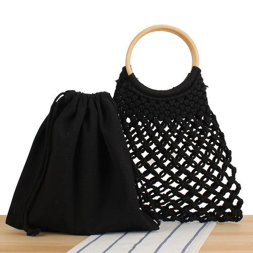 Elegant Braided Tote Bag with Round Handle Bowlift