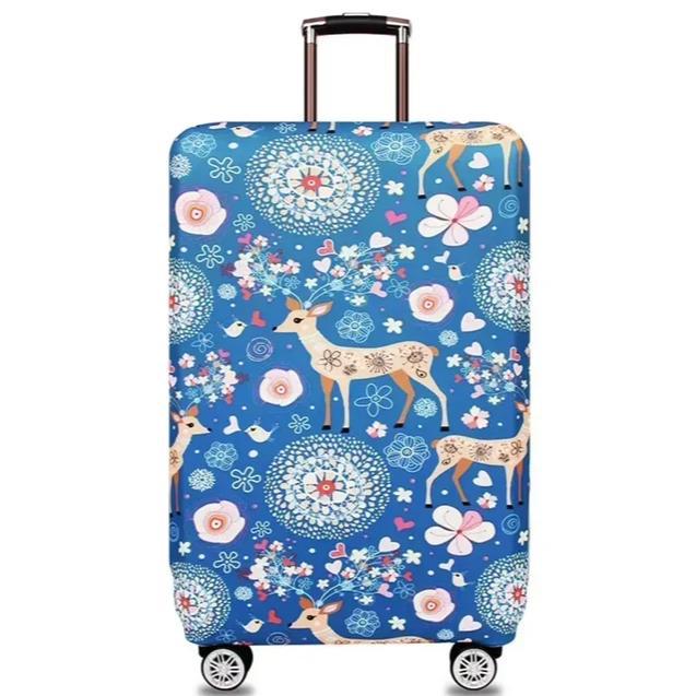 Unisex stretchable suitcase cover with cute alpaca design, elastic protective cover for hard-shell and fabric suitcases Bowlift
