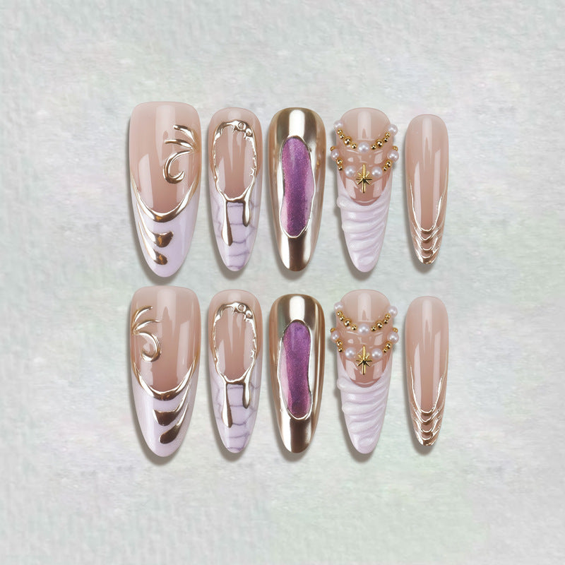 Decorative Press-On Nail Art with Unique Sculpted Designs Bowlift