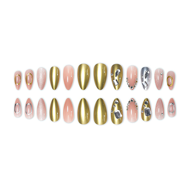 Elegant Rhinestone-Embellished Nail Art Extensions Bowlift
