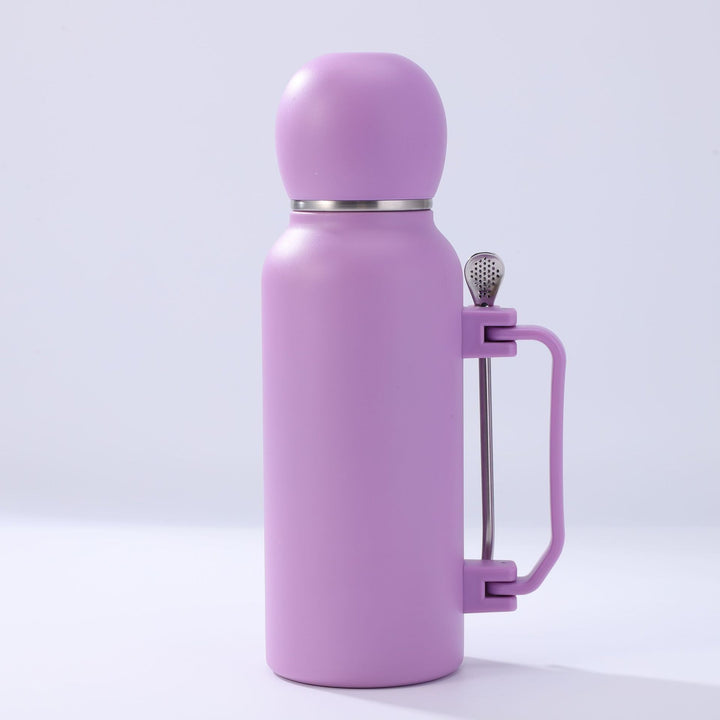 Women practical insulated bottle with integrated tea strainer Bowlift