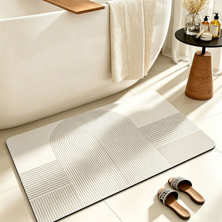 Geometric Pattern Textured Bath Mat Bowlift