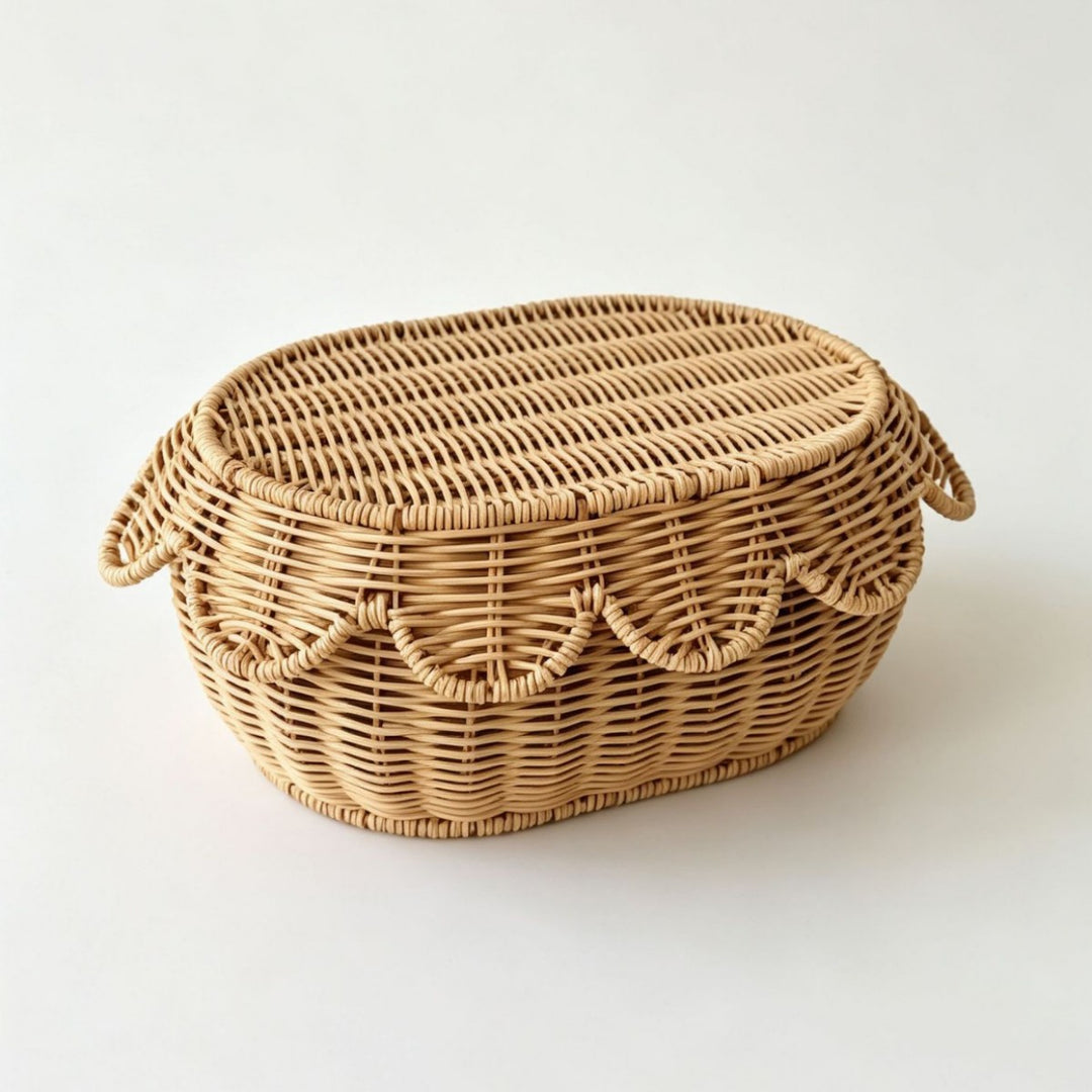 Ornate decoration basket made from natural materials Bowlift