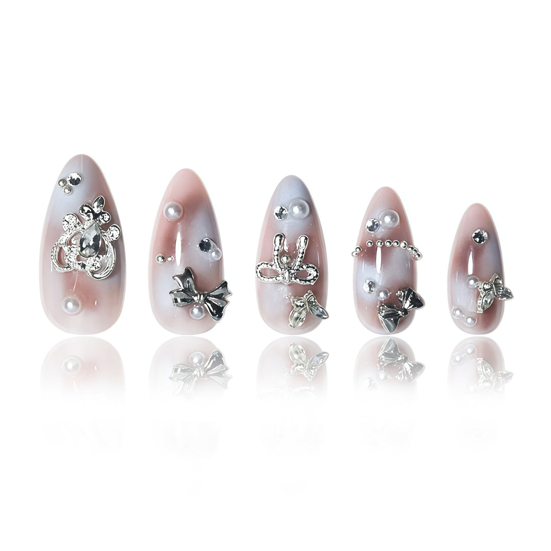 Decorative Stiletto Press-On Nail Set Bowlift