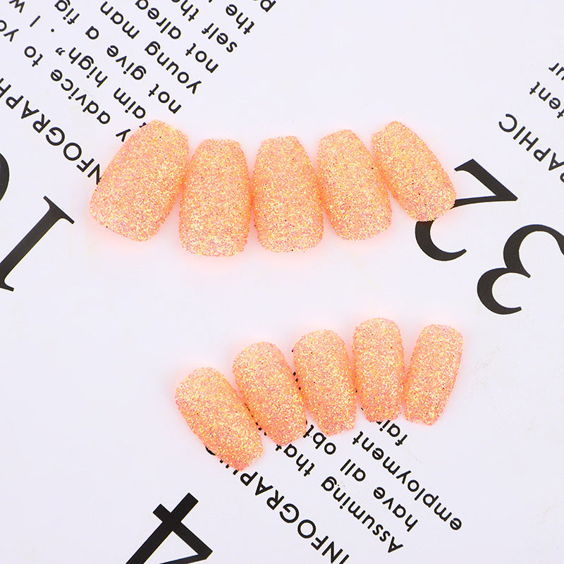 Glittering artificial nails in modern design Bowlift