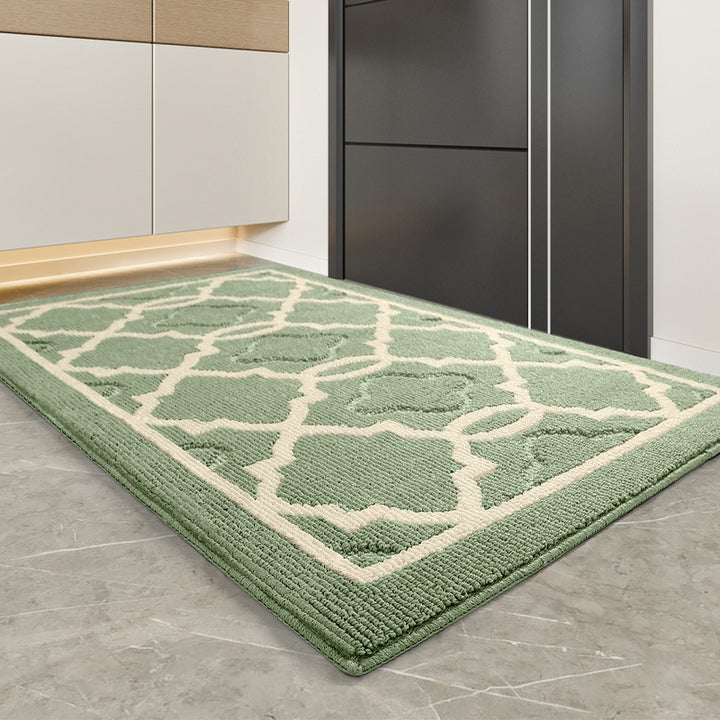 Plush Geometric Kitchen Runner Mat Bowlift