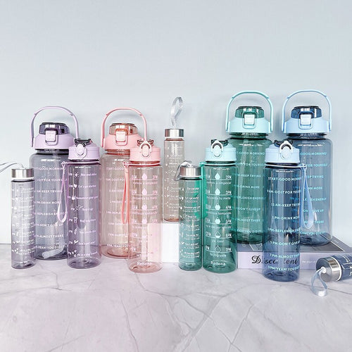 Women's Water Bottle with Motivational Print Bowlift