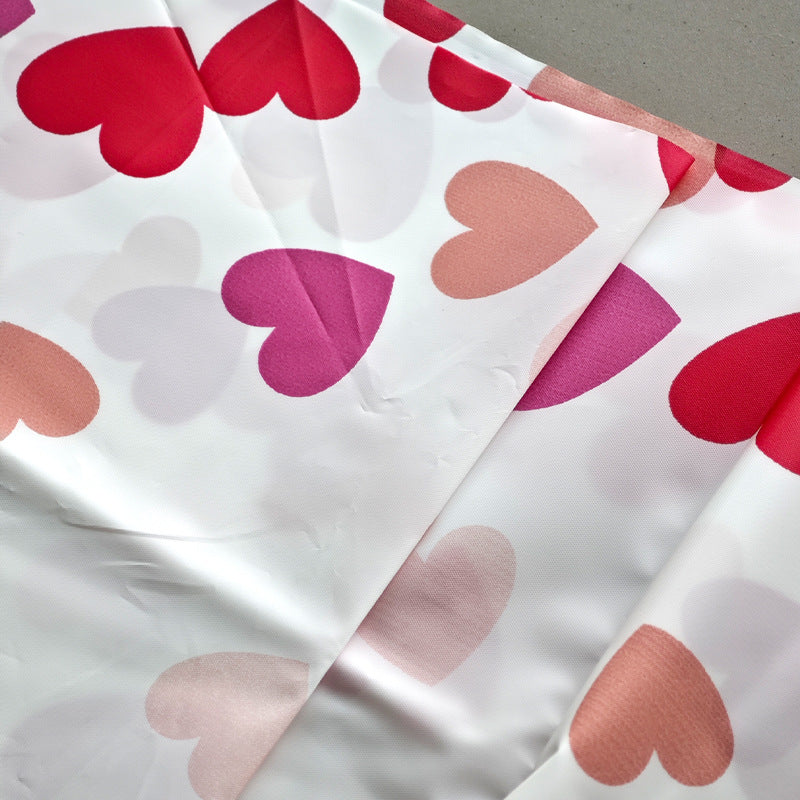 Heart Patterned Shower Curtain Bowlift